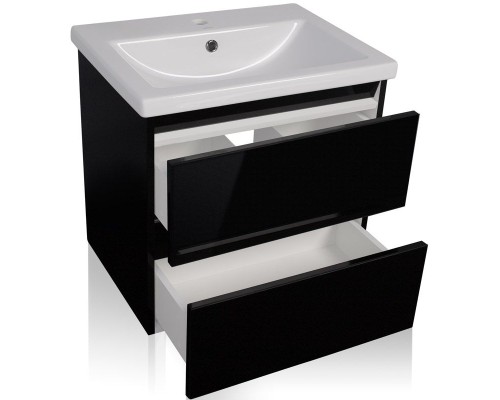 Тумба под раковину Style Line Даймонд 70 Люкс Plus подвесная Белый глянец