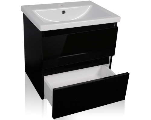 Тумба под раковину Style Line Даймонд 70 Люкс Plus подвесная Белый глянец