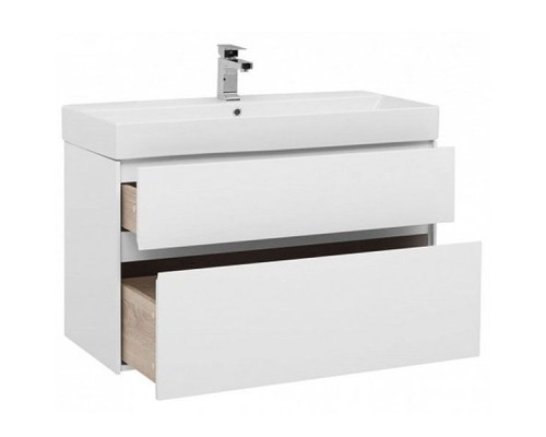 Тумба под раковину Aquanet Бруклин 100 203961 подвесная Белая