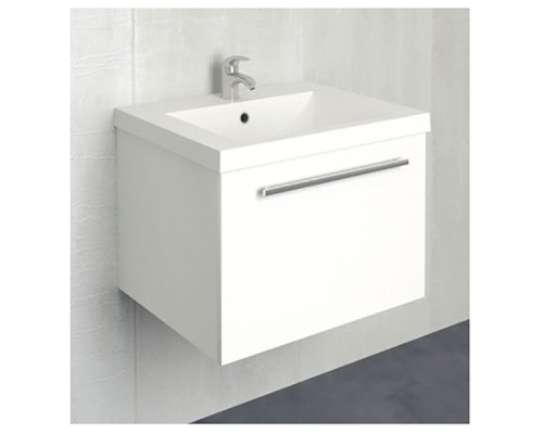 Тумба под раковину 1MarKa Соната 58П 1 ящик Белая глянцевая