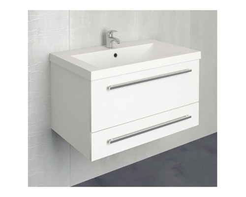 Тумба под раковину 1MarKa Соната 75П 2 ящика Белая глянцевая