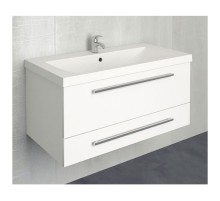Тумба под раковину 1MarKa Соната 90П 2 ящика Белая глянцевая