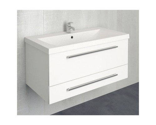 Тумба под раковину 1MarKa Соната 90П 2 ящика Белая глянцевая
