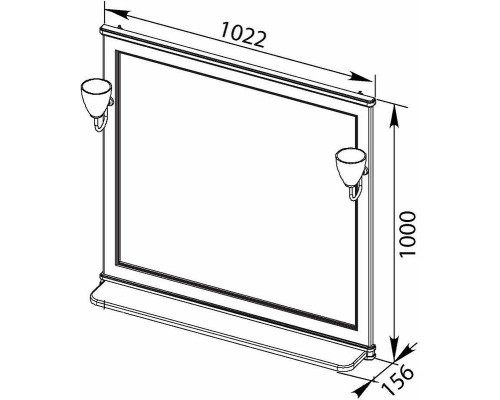 Зеркало Aquanet Валенса 100 180290 Белое