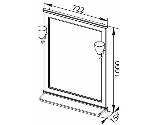 Зеркало Aquanet Валенса 70 180150 Белое