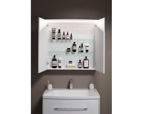 Зеркальный шкаф Aqwella 5 Stars Neringa 80 NER0408 с подсветкой Белый