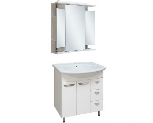 Зеркальный шкаф Runo Валенсия 75 00000000019 с подсветкой Белый