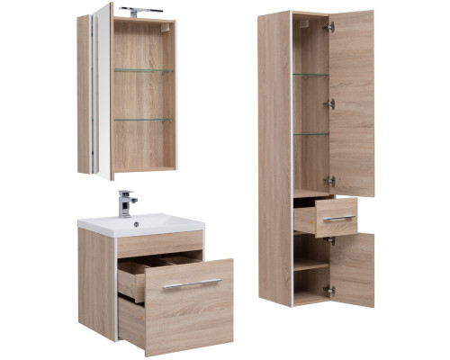 Зеркальный шкаф Aquanet Августа 58 210009 Дуб сонома