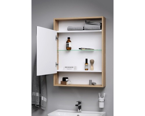 Зеркальный шкаф Aqwella Сити 50 SIT0405DK Дуб канадский