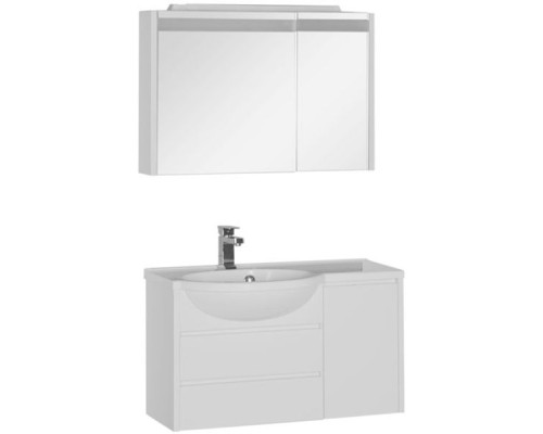 Зеркальный шкаф Aquanet Лайн 90 R 164934 с подсветкой Белый