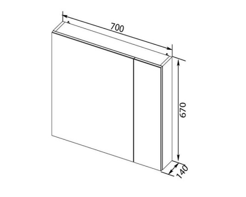 Зеркальный шкаф Aquanet Порто 70 L 241748 Белый глянец