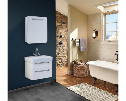 Зеркальный шкаф Onika Неаполь 60.01 R 206064 с подсветкой Белый