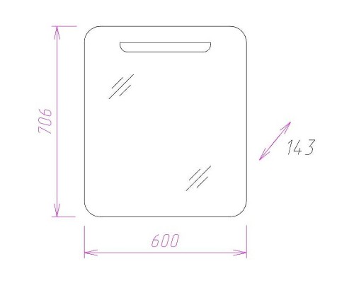 Зеркальный шкаф Onika Неаполь 60.01 R 206064 с подсветкой Белый