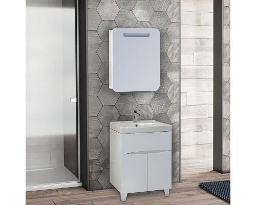 Зеркальный шкаф Onika Неаполь 60.01 R 206064 с подсветкой Белый