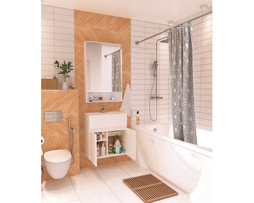 Зеркальный шкаф 1MarKa Mira 60 У83225 Белый глянец