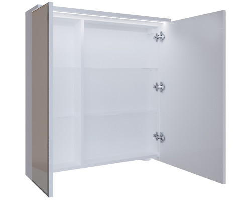 Зеркальный шкаф 1MarKa Соната 75 Ц0000007616 с подсветкой  Белый глянец