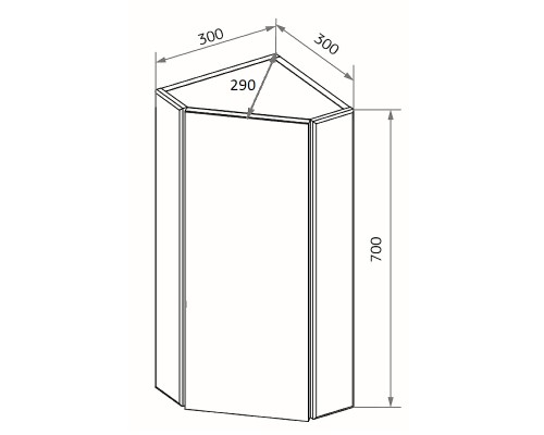 Зеркальный шкаф 1MarKa Penta 43П Ц0000005168 угловой Белый глянец