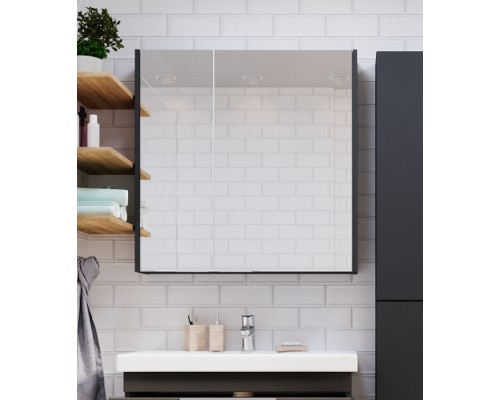 Зеркальный шкаф 1MarKa Gaula 80 У92543 Графит матовый