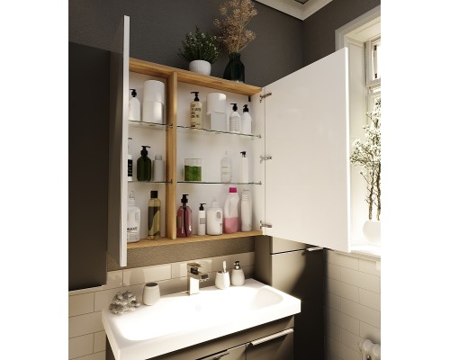 Зеркальный шкаф 1MarKa Gaula 80 У92543 Графит матовый