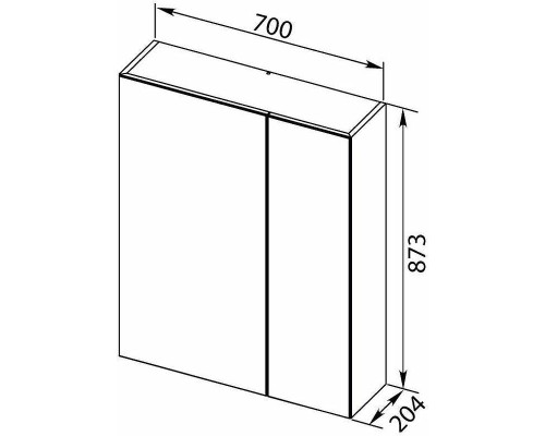 Зеркальный шкаф Aquanet Нью-Йорк 70 L 203952 Орех
