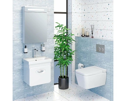 Зеркальный шкаф Runo Парма 50 R 00-00001128 с подсветкой Белый