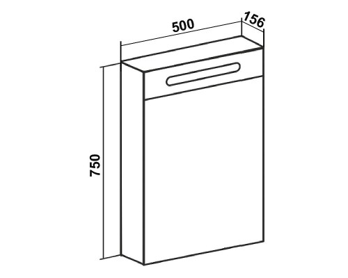 Зеркальный шкаф Runo Парма 50 R 00-00001128 с подсветкой Белый