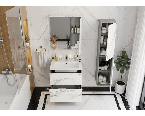 Зеркало со шкафом Onika Марбл 65.00 У 206545 Мрамор Камень бетонный