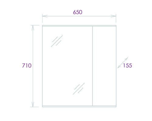 Зеркало со шкафом Onika Марбл 65.00 У 206545 Мрамор Камень бетонный