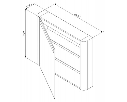 Зеркальный шкаф AM.PM Sensation 80 L M30MCL0801WG Белый глянцевый