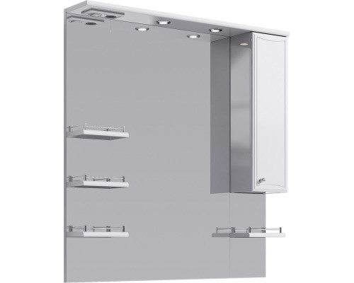 Зеркало со шкафом Aqwella Барселона 100 Ba.02.10 с подсветкой Белое