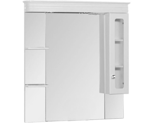 Зеркало со шкафом Aquanet Греция 110 171544 с подсветкой R Белое Swarovski