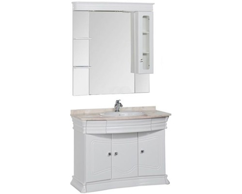 Зеркало со шкафом Aquanet Греция 110 171544 с подсветкой R Белое Swarovski