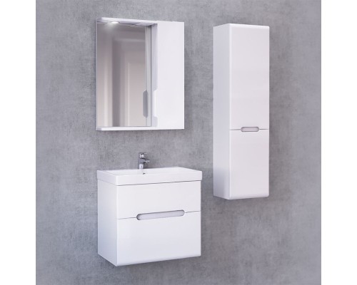 Зеркало со шкафом Jorno Moduo Slim 50 Mod.03.50/W с подсветкой Белый глянец