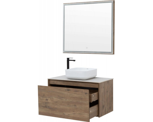 Зеркало Aquanet Nova Lite 90 249516 с подсветкой Дуб рустикальный