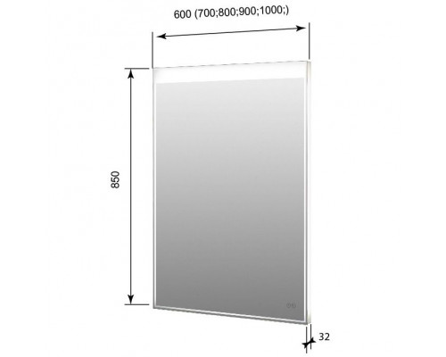 Зеркало Aquanet Палермо 70 249351 с подсветкой с сенсорным выключателем и функцией антизапотевания