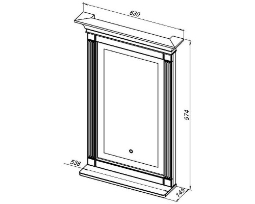 Зеркало Aquanet Селена 70 246509 с подсветкой с сенсорным выключателем Белое