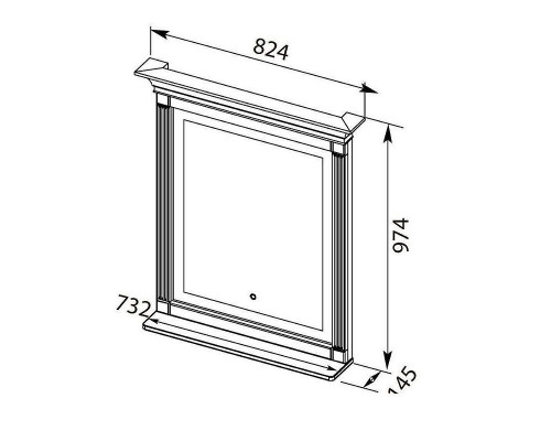 Зеркало Aquanet Селена 90 201646 с подсветкой с сенсорным выключателем Белое