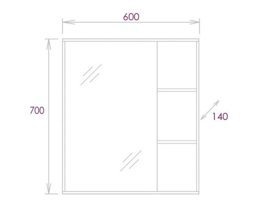 Зеркало Onika Тимбер 60.00 206070 Дуб сонома