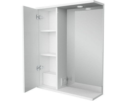 Зеркало со шкафом 1MarKa Story 58 L У99309 с подсветкой Белый глянец