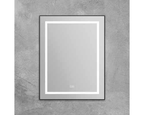 Зеркало BelBagno Kraft 68.5 SPC-KRAFT-685-885-TCH-WARM-NERO с подсветкой с подогревом Черное с сенсорным выключателем