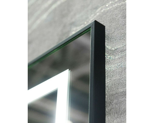 Зеркало BelBagno Kraft 68.5 SPC-KRAFT-685-885-TCH-WARM-NERO с подсветкой с подогревом Черное с сенсорным выключателем