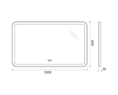 Зеркало BelBagno Marino 100 SPC-MAR-1000-600-LED-TCH-WARM с подсветкой с подогревом с сенсорным выключателем