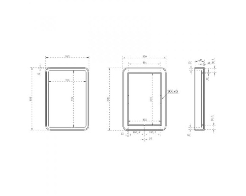 Зеркало Abber Kristall 55 AT6701Opal с подсветкой Коричневое с сенсорным выключателем с часами