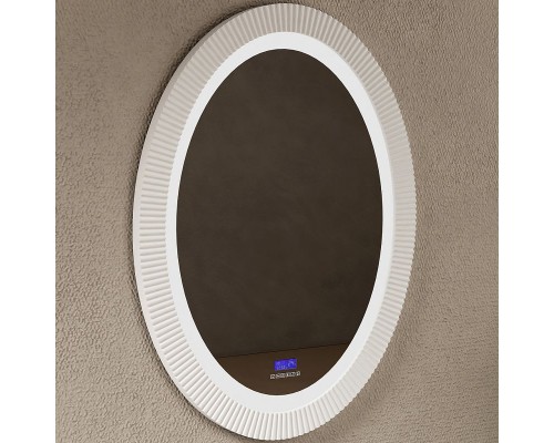 Зеркало Abber Stein 60 AS6601 с подсветкой Белое с сенсорным выключателем с часами