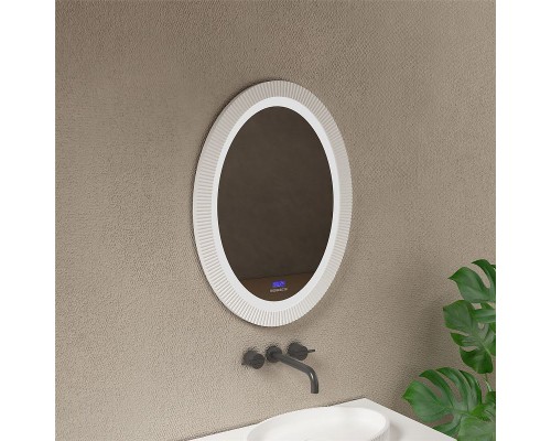 Зеркало Abber Stein 60 AS6601 с подсветкой Белое с сенсорным выключателем с часами