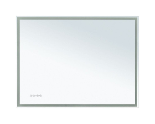 Зеркало Aquanet Оптима 100 288967 с подсветкой Белое матовое с сенсорным выключателем, подогревом и часами