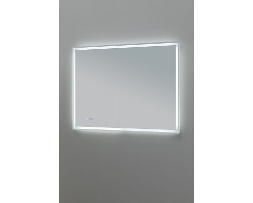 Зеркало Aquanet Оптима 100 288967 с подсветкой Белое матовое с сенсорным выключателем, подогревом и часами