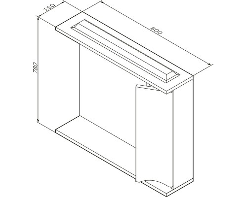 Зеркало со шкафом AM.PM Like 80 R M80MPR0801WG с подсветкой Белый