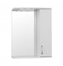 Зеркало со шкафом Style Line Эко стандарт Панда 65 С с подсветкой Белый глянец