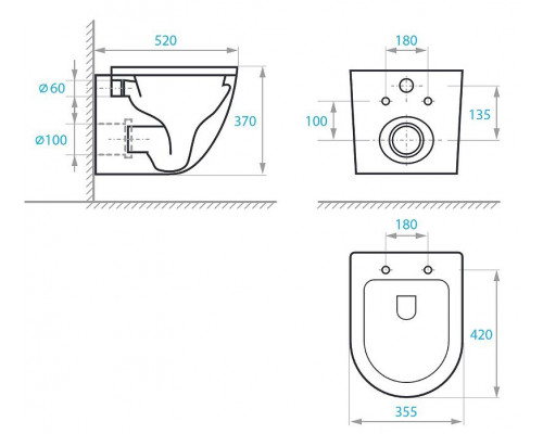 Биде Koller Pool Round RN-0495-B подвесное Белое